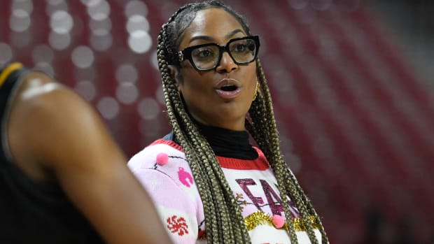 UAPB coach Dawn Thornton against Razorbacks